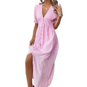 Pink Striped Maxi Dress